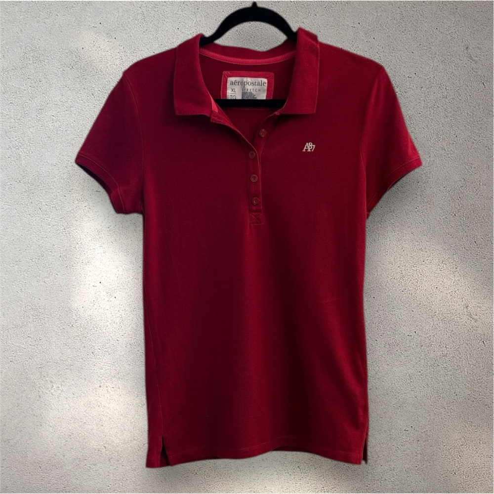 Aeropostale Women's Classic Red Polo Tee